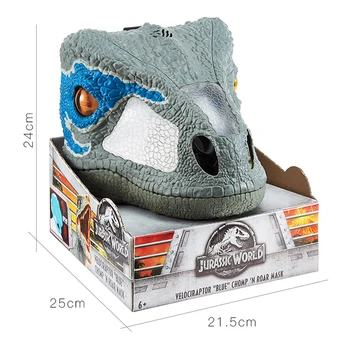 Jurassic World 2 Dinozaur Velociraptor Masca Albastru T-Rex Cosplay Măști Cadou de Crăciun de Efecte de Sunet de Jucării pentru Copii, Adulți FMB74