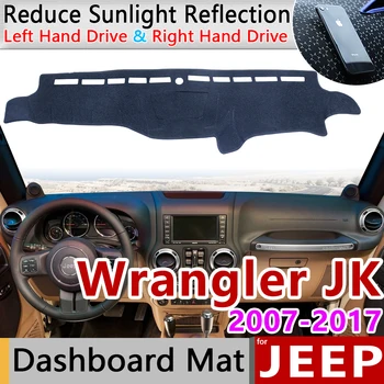 Pentru Jeep Wrangler JK 2007~2017 Anti-Alunecare Mat tabloul de Bord Pad Acoperire Parasolar Dashmat Accesorii 2008 2009 2010 2012 2013 2016
