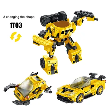 219pcs 3in1Deformation Robot Masini de Curse de Viteză Camion Blocuri de BRICOLAJ, Jucarii Educative Pentru Copii MOC Cărămizi Pullback Masina