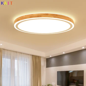 Lemn LED Lumina Plafon pentru Camera de zi Dormitor corp de Iluminat Montate pe Suprafață în Sus și în jos poate străluci