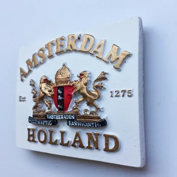 Amsterdam, Olanda Magnet de Frigider Turism Suvenir Olanda punct de Reper Rășină Autocolant pe Frigider Magnetic Decor Acasă