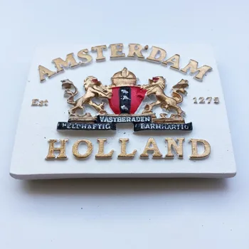 Amsterdam, Olanda Magnet de Frigider Turism Suvenir Olanda punct de Reper Rășină Autocolant pe Frigider Magnetic Decor Acasă