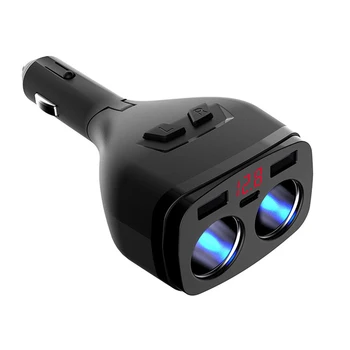 Universal 12V-24V Soclu Bricheta Auto Spliter Plug LED-uri USB Adaptor Încărcător de Detectare cu Dual USB+Tip C Cu Comutator