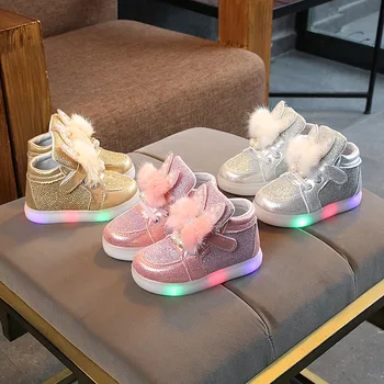 Dimensiunea 21-30 Copilul Copilul de Fundal Cârlig Buclă de Lumină Led Pantofi Luminoase Adidași pentru Fete Stralucitoare Pantofi Casual Copii Adidasi