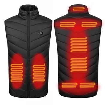 11PCS Încălzit Jacheta de Moda pentru Bărbați Mantou pentru Femei Inteligente USB Electric de Încălzire Termică Haine groase de Iarnă Încălzit Vesta Plussize