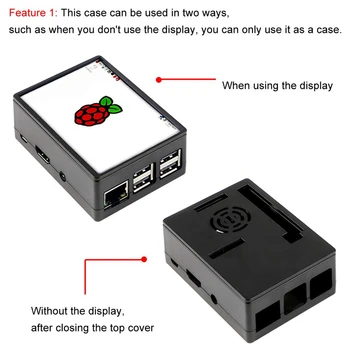 Raspberry Pi 3 Caz cu Ventilator de Răcire Radiator Kit pentru Raspberry Pi 3B 3B+ 2B 2B+ Compatibil cu Raspberry Pi Display de 3.5 inch