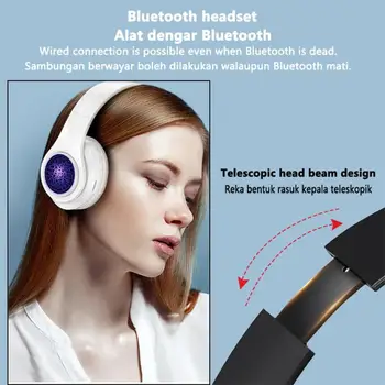 Lumina LED-uri Wireless Căști setul cu Cască Bluetooth Stereo Gaming Căști Cu Microfon Suport TF Card Telefon Mobil Pentru IPad