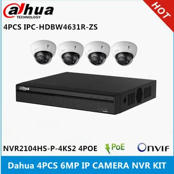 Dahua 4 buc IPC-HDBW4631R-ZS 6MP 2.7 mm ~13.5 mm varifocal obiectiv motorizat Camera IP & NVR2104HS-P-4KS2 4ch cu 4poe porturi 4K NVR