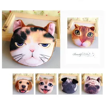 30Pc/Mulțime de Drăguț pisică și de câine fata mini poseta /animal sac de depozitare/desene animate portofel/Monedă mică de pluș Sac