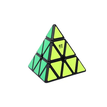 Versiune negru Viteza de Puzzle Cub Qiyi Qiming 3x3x3 Piramidei Profesionale Lin poftă de mâncare Triunghi Magic Cube Jucarii Educative