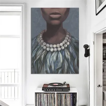 Arta neagră femeie poze panza pictura arta abstractă modernă home decor de perete de arta canvas printuri personalizate de imprimare foto fără cadru