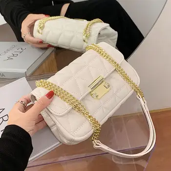 Grilaj Pătrat geanta Crossbody 2020 Noi de Moda de Înaltă calitate din Piele PU pentru Femei Geantă de mână de Designer Lanț de Umăr Geanta Messenger