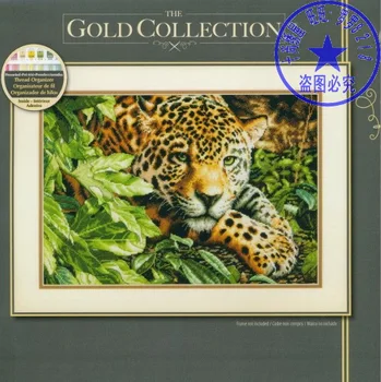 MM livrare Gratuita Top de Calitate Minunat Numărat goblen Kit leopard, panteră privirea uitîndu-se în pădure dimensiuni 35300