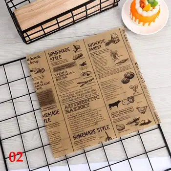 50PCS/Cutie Hârtie de Ceară rezistent la apa Food Grease-proof Ambalaje de Pâine Ulei-hârtie de Copt Înveliș de Ambalare Paine Sandwich Hârtie de Ambalaj
