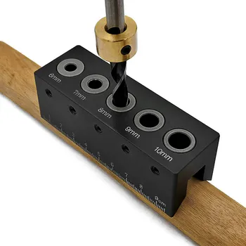 Prelucrarea lemnului Buzunar Vertical Gaura Lemn Jig Kit Unghi Drept Ghid de Aluminiu Gaura de Foraj Ghid de Localizare Tamplarie Instrumente DIY