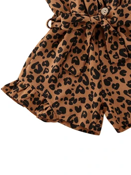 1-6Y Summer Infant Fete pentru Copii Leopard Salopetă Salopete 4 Culori fără Mâneci Buton Salopete Haine de Moda