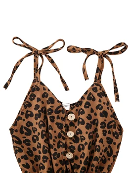 1-6Y Summer Infant Fete pentru Copii Leopard Salopetă Salopete 4 Culori fără Mâneci Buton Salopete Haine de Moda