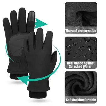 OZERO Impermeabil Mănuși de Iarnă pentru Bărbați și Femei Atingeți Ecranul cu Degetele și Silicon Palm Windproof Termica pe Vreme Rece