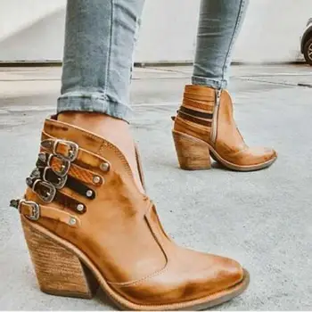 2021 Femei Glezna Cizme Cu Tocuri Înalte, Pompe Pantofi Femei Toamna Cald, Plus Size43 Vintage Pantofi Încăltăminte Într-Femme Zapatos Mujer Sapato