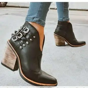 2021 Femei Glezna Cizme Cu Tocuri Înalte, Pompe Pantofi Femei Toamna Cald, Plus Size43 Vintage Pantofi Încăltăminte Într-Femme Zapatos Mujer Sapato