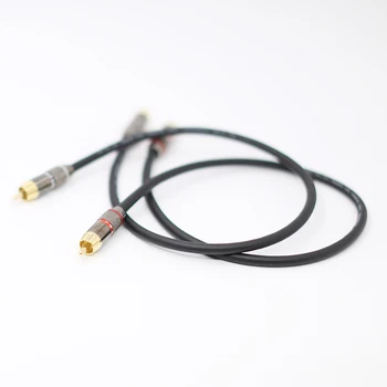 Pereche interconnect RCA cablu audio hifi cablu de semnal cu Aur 24K placate cu HI End Conector RCA