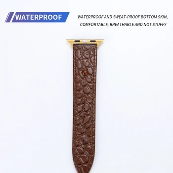 Noua curea de aligator pentru iWatch Apple Watch 38mm 42mm serie dublu catarama fluture catarama curea din piele de crocodil