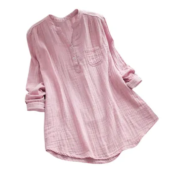 Plus Dimensiune Bluza Stand De Guler Maneca Lunga Casual Solide În Vrac Tunica Topuri Tricou Blusas Blusas Mujer De Moda 2020