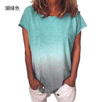 Streetwear Culoare Solidă Tricou Femei S-5XL Plus Dimensiune Curcubeu Gradient T-shirt Graphic Vrac Tee Camasa Femei cu Maneci Scurte Topuri