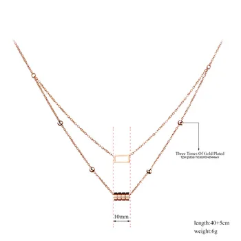 YiKLN Clasic din Oțel Inoxidabil Geometrice Cilindru & Pătrat Cravată Colier Bijuterii Minunat Pandantiv Colier Pentru Femei YN17046