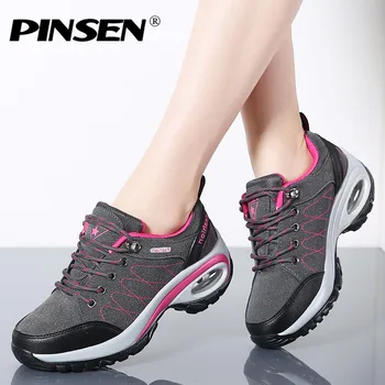 PINSEN 2020 Noua Moda pentru Femei Pantofi Casual de Primavara Toamna Plat Pantofi Platforma Femeie Dantela-up Wedge Doamnelor Pantofi de Liane mocassins