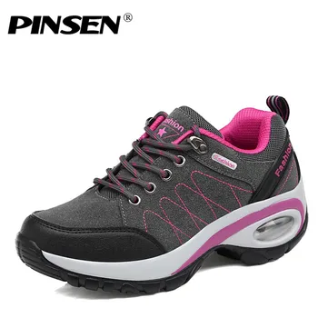 PINSEN 2020 Noua Moda pentru Femei Pantofi Casual de Primavara Toamna Plat Pantofi Platforma Femeie Dantela-up Wedge Doamnelor Pantofi de Liane mocassins