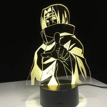 Anime Naruto Figura Jucărie, Sasuke, Kakashi, Sakura 3D LED cu Touch și Control de la Distanță Cadou de Anul Nou pentru Copii