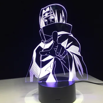 Anime Naruto Figura Jucărie, Sasuke, Kakashi, Sakura 3D LED cu Touch și Control de la Distanță Cadou de Anul Nou pentru Copii