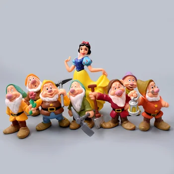 8 BUC/Lot Disney Alba ca Zapada Printesa Si Cei Sapte Pitici figurina PVC Păpuși de Colectare de Jucării Pentru Copii