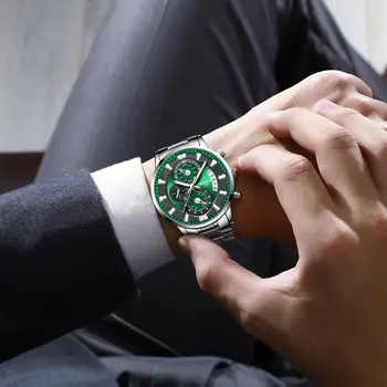 NIBOSI Ceasuri Mens Sport rezistent la apa Luminos Cronograf Top Brand de Lux Cuarț Bărbați Ceas din Oțel Inoxidabil Relogio Masculino