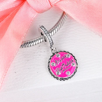 Roz Tort Farmec Legăna pentru Bratari Femei Argint 925 Farmecul Margele pentru Bijuterii a Face Ziua Îndrăgostiților