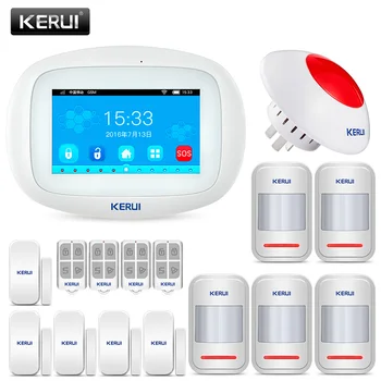 KERUI K52 Antiefractie Wireless de Securitate acasă Wifi, sistem de alarma gsm Android ios APP de Control 4.3 Inch TFT Ecran Tactil Color