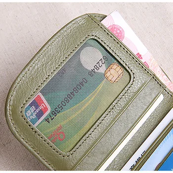 AETOO Femei din piele scurt portofel, buton-up mini poseta din piele portofel retro