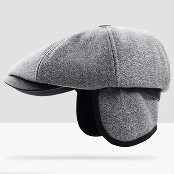 Oamenii Bereta Pălărie de Conducere Taximetrist Palid Gros de Cald Capac Plat Epocă Pălărie vânzător de ziare -MX8