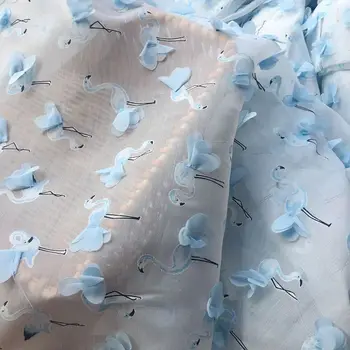 2019 NOI Floral Elegant Pasăre tesatura de sifon pentru cusut rochia de nunta de decorare 130CM latime