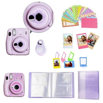 CAIUL Dotari pentru Fujifilm Instax Mini 11 Film Instant Camera pachet Inclus mini camera de caz și mai mult-Violet roz nori
