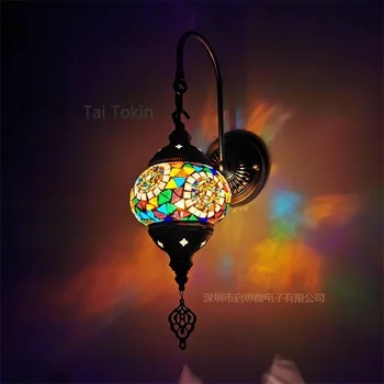 E14 cele mai Noi Mediteraneene, stil Art Deco turc Mozaic Lampă de Perete lucrate Manual mozaic de Sticlă romantic lumina de perete