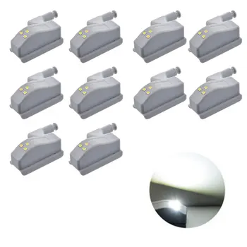 10buc LED Smart Touch Inducție Cabinet de Lumină Dulap Balama Interioară Lampă cu Led-uri Senzor de Noapte Lumina de Iluminat pentru Dulap Garderoba