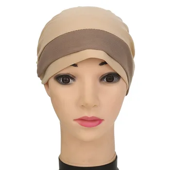 2020 moda noua turbanul musulman pălărie de femeie arabă înfășurați capul negre hijab capota gata să poarte hijab underscarf capace