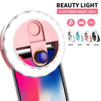 Super Moblie Telefon Selfie Inel Obiectiv cu Unghi Larg de Frumusete Lumina Umple Lampa de Fotografie Macro Shot Reîncărcabilă LED Selfie Inel