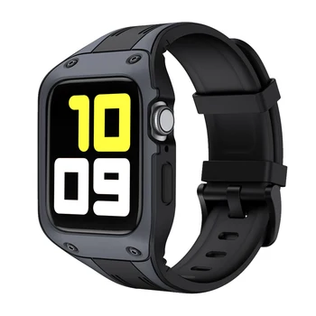 Lichid Curea Silicon cu Capac de Protecție pentru Apple Watch Band 44mm 42mm iwatch Serie 6/5/4 wristbelt lozie protector caz