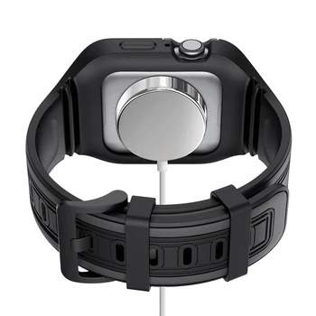 Lichid Curea Silicon cu Capac de Protecție pentru Apple Watch Band 44mm 42mm iwatch Serie 6/5/4 wristbelt lozie protector caz