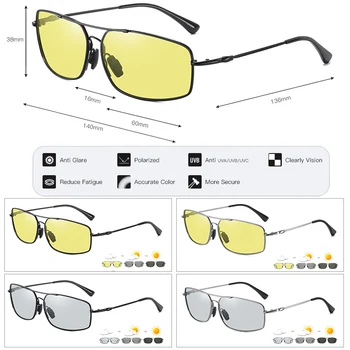 2020 Moda Memorie Metal Bărbați ochelari de Soare Polarizat Fotocromatică Zi de Conducere de Noapte Ochelari Femei Decolorarea Lentilelor lentes de sol