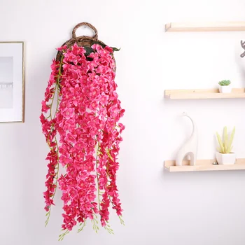 100CM lungime de nunta de decorare dormitor pe perete artificial buchet de flori Phalaenopsis, Hortensie Frunze de Flori de Gradina de Ramură
