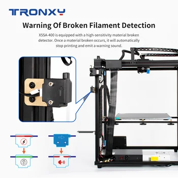 Tronxy 2021 Modernizate X5SA-400 de Mare Precizie 3D Printer Diy Kituri de Mari Dimensiuni Imprimare & Automat de Nivelare Rapida si de Incalzire-sus